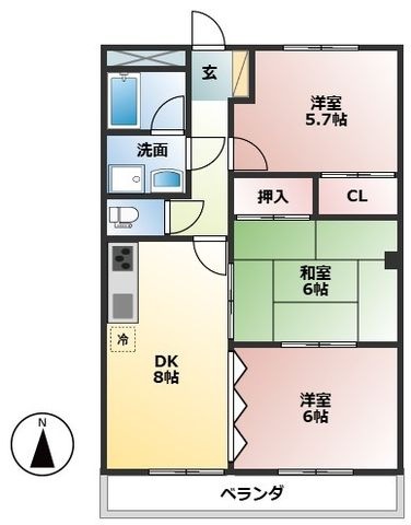 拡大写真:メイプルハウス 1階103の間取り