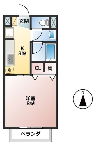 拡大写真:グリーンハウス 2階207の間取り