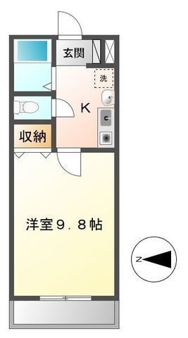 拡大写真：藤枝市田沼３丁目 4階402の間取り