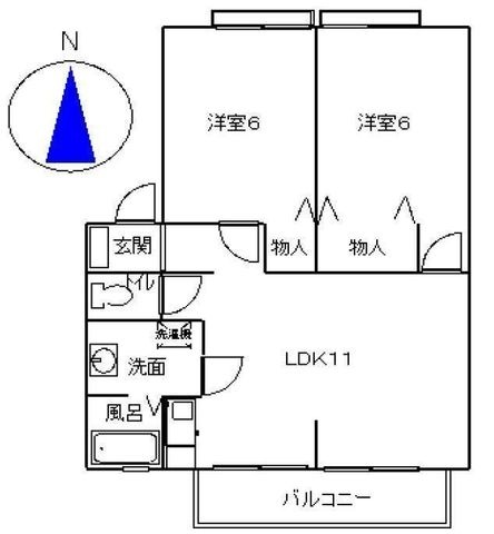 拡大写真:藤枝市東町 2階102の間取り