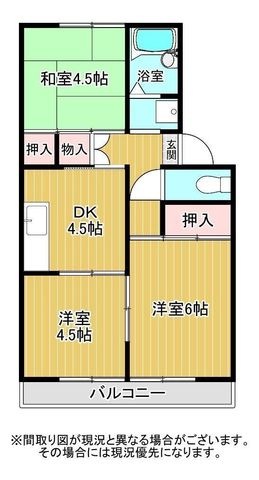 拡大写真:藤枝市時ケ谷 2階205の間取り