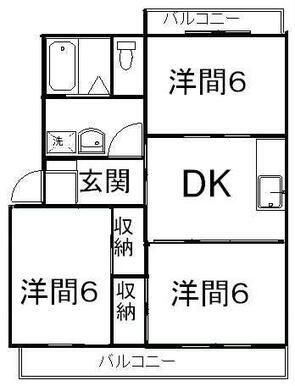 拡大写真：藤枝市東町 3階3Aの間取り