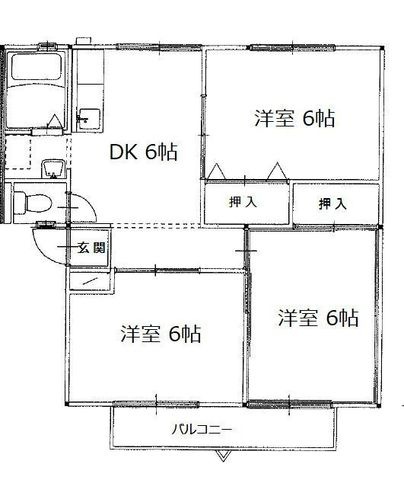 拡大写真:焼津市小土 2階205の間取り