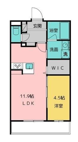 拡大写真:藤枝市前島1丁目 4階404の間取り