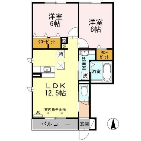 拡大写真:藤枝市高柳3丁目 1階102の間取り