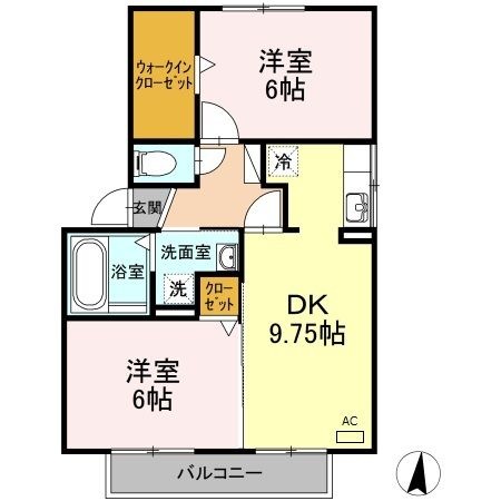 拡大写真:藤枝市高柳4丁目 2階201の間取り