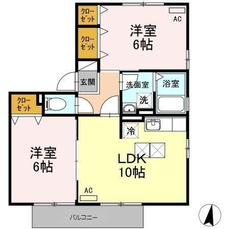 拡大写真:藤枝市高岡2丁目 1階101の間取り