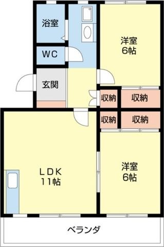 拡大写真:藤枝市小石川町3丁目 3階302の間取り