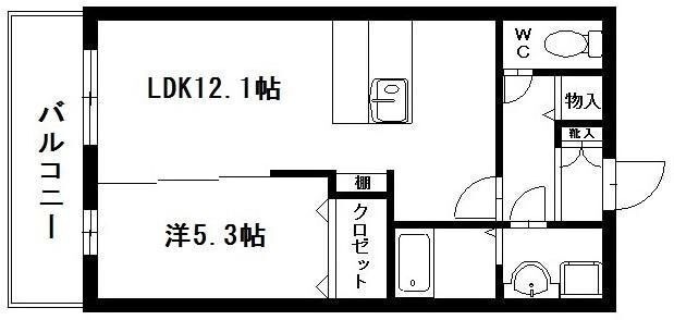 拡大写真:焼津市栄町1丁目 4階401の間取り