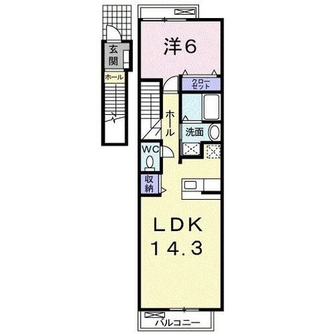 拡大写真:焼津市西小川1丁目 2階202の間取り