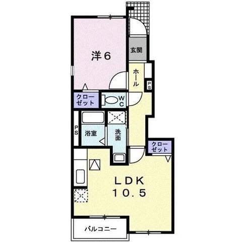拡大写真:藤枝市青木2丁目 1階105の間取り