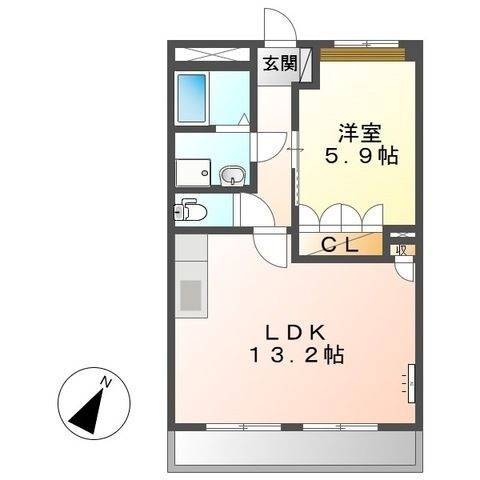 拡大写真:榛原郡吉田町片岡 3階302の間取り