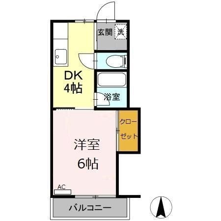 拡大写真：掛川市緑ケ丘２丁目 2階202の間取り
