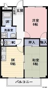 拡大写真:掛川市富部 2階206の間取り