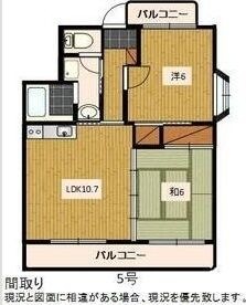 拡大写真:袋井市川井 3階305の間取り