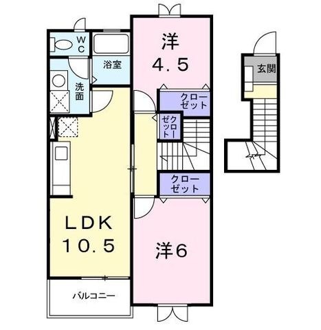 拡大写真:御前崎市池新田 2階203の間取り