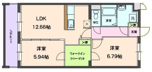 拡大写真:袋井市愛野南2丁目 4階405の間取り