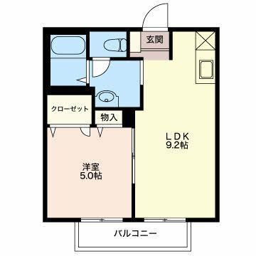 拡大写真:掛川市浜野新田 2階B201の間取り