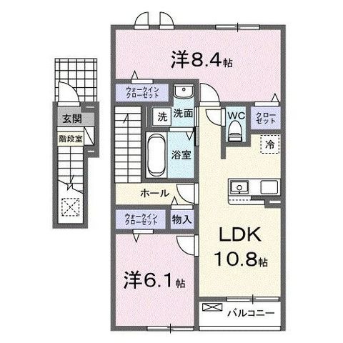 拡大写真:袋井市高尾 2階202の間取り