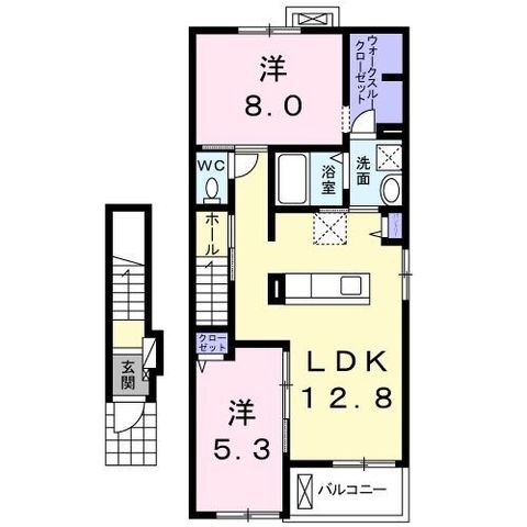 拡大写真:袋井市鷲巣 2階202の間取り
