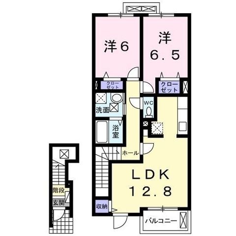 拡大写真:袋井市浅羽 2階202の間取り