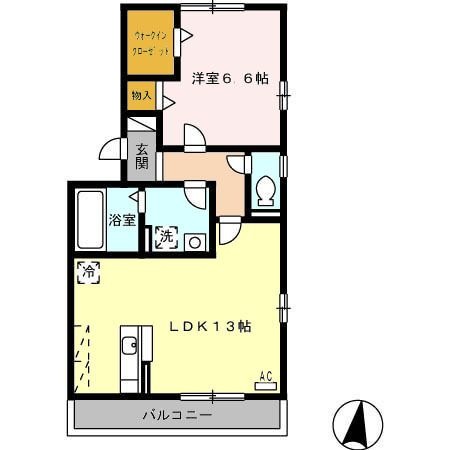 拡大写真:袋井市堀越 2階201の間取り