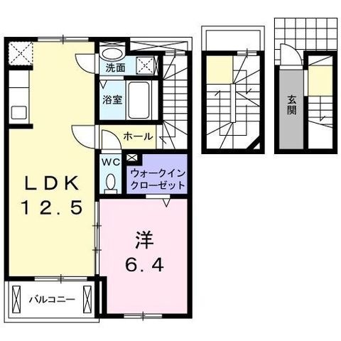 拡大写真:磐田市見付 3階302の間取り