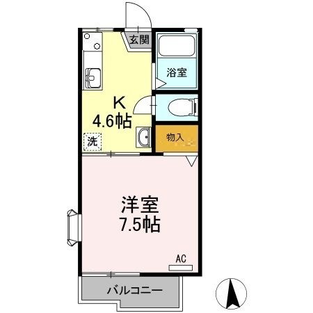 拡大写真:掛川市緑ケ丘1丁目 2階205の間取り