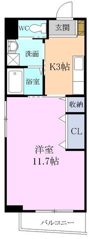 拡大写真:磐田市中泉 4階403の間取り
