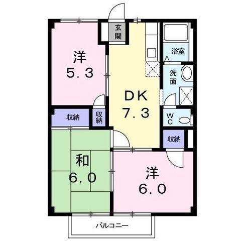 拡大写真:袋井市久能 2階202の間取り