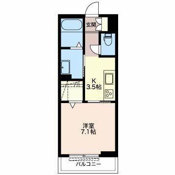 拡大写真:磐田市二之宮 3階303の間取り
