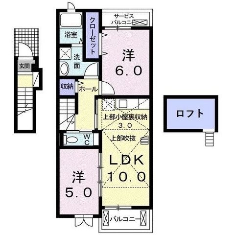拡大写真:磐田市見付 2階202の間取り