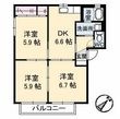 シャーメゾン神原 D棟の間取図