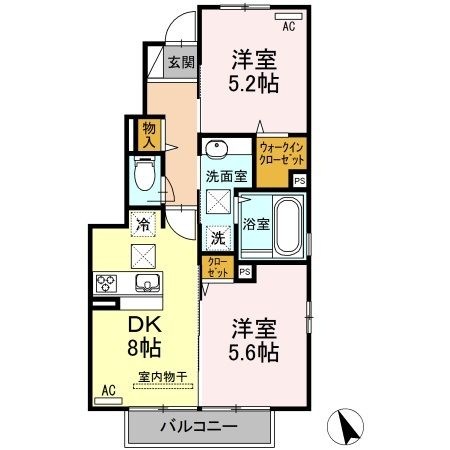 拡大写真:フェリックス小串 1階102の間取り