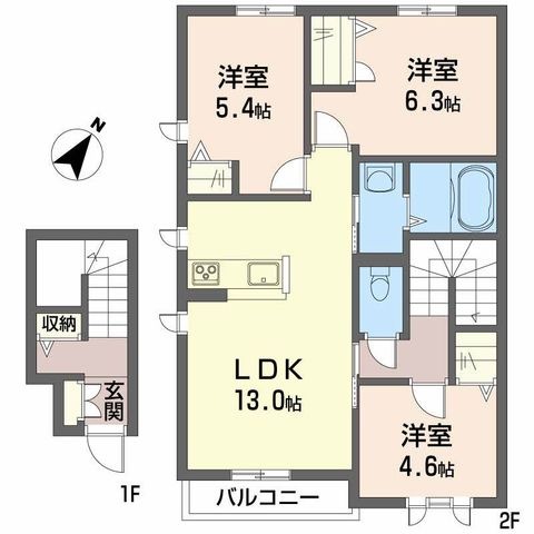 拡大写真:シャーメゾン中野開作 A棟 2階205の間取り