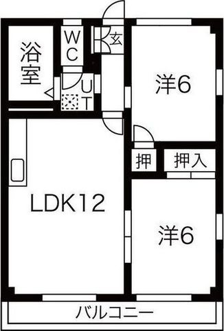 拡大写真:エスポア三好 2階201の間取り