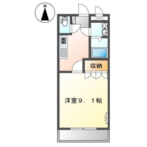 拡大写真:ルミエール大坪 2階202の間取り