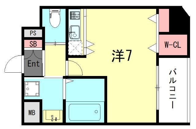 拡大写真:TOYOTOMI STAY premium神戸湊川公園 4階401の間取り
