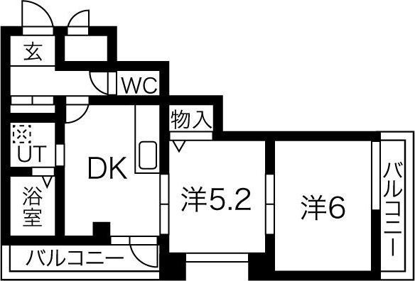 拡大写真:神戸市灘区楠丘町6丁目 4階402の間取り