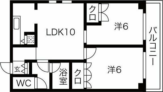 拡大写真:神戸市東灘区魚崎北町2丁目 5階501の間取り