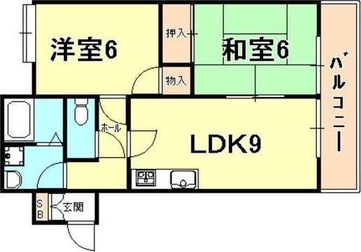拡大写真:神戸市東灘区北青木3丁目 2階203の間取り