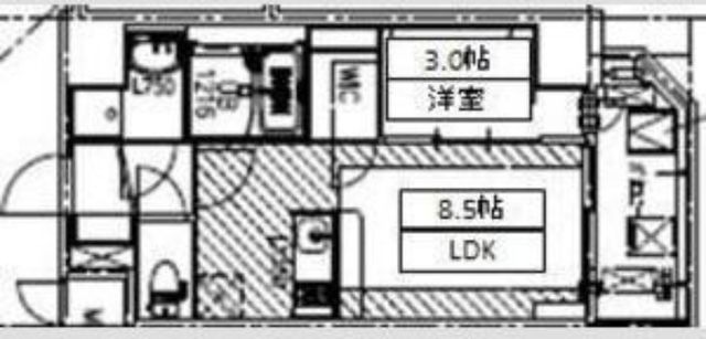 拡大写真:神戸市中央区加納町3丁目 4階404の間取り