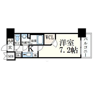 拡大写真:プレサンス名古屋グロウ 15階1504の間取り