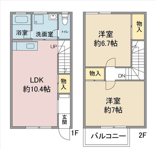 拡大写真:アプトエーデルワイス 2階Aの間取り