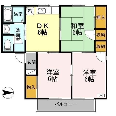 拡大写真:セジュールKEI A/B棟 A 1階103の間取り