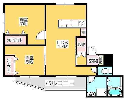 拡大写真:ボーセジュール 1階102の間取り