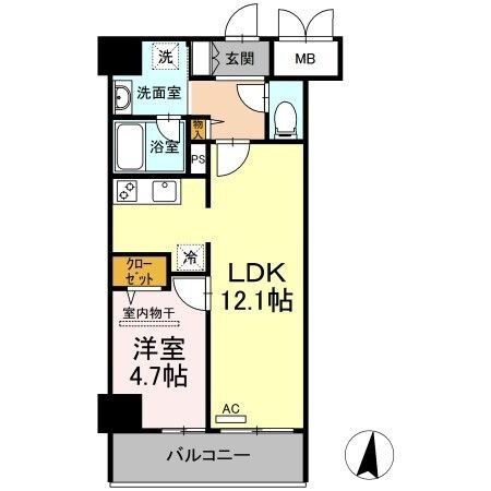拡大写真:テゾーロ行橋 3階303の間取り