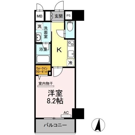 拡大写真:テゾーロ行橋 4階402の間取り