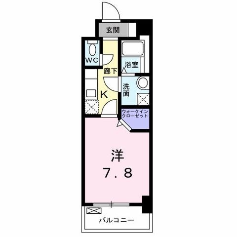 拡大写真:コスモス M 6階606の間取り