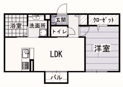 拡大写真:モンステラ朽網駅前 2階202の間取り
